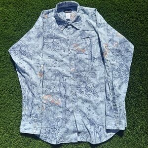 Patagonia Pearl Snap Blue Floral Men's Shirt